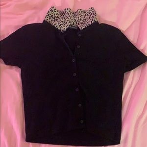 Cheeta print brandy Melville collared tee